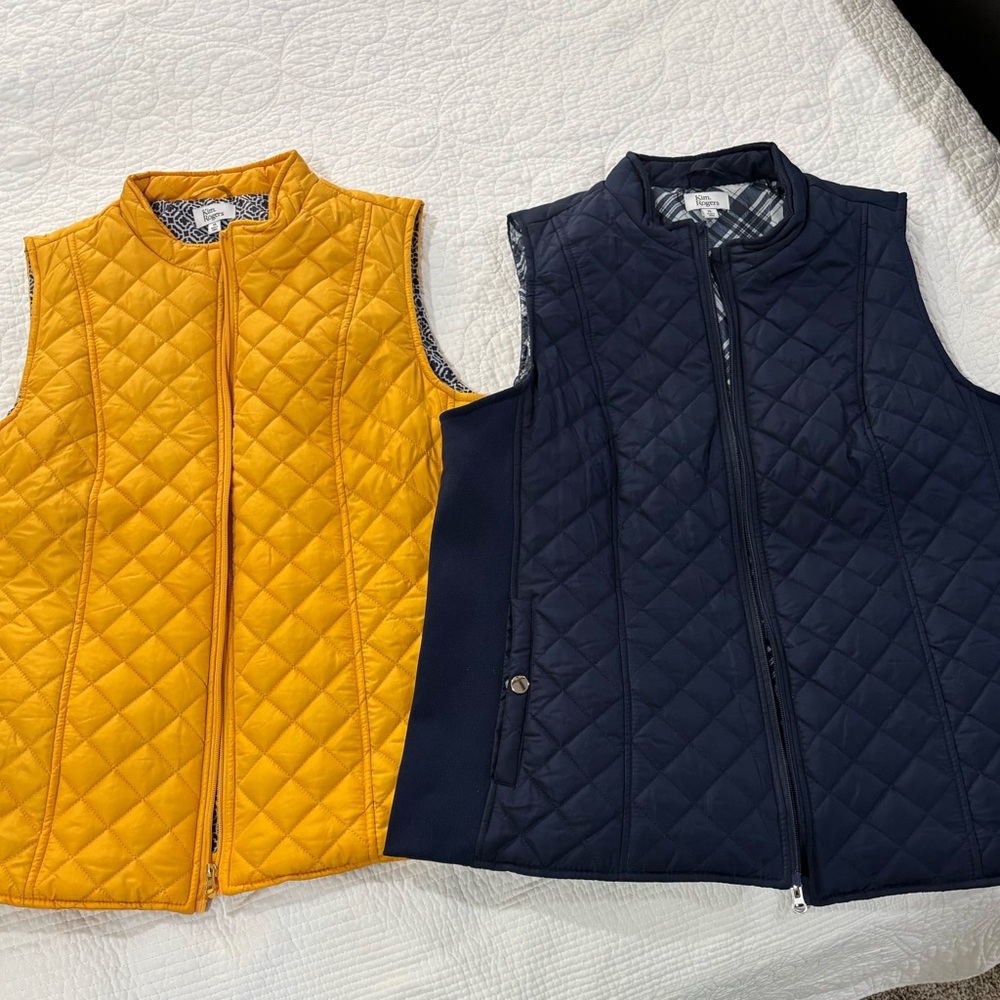 Kim Rogers Quilted Vests - Yellow and Navy - 2 for 1 deal! 😊